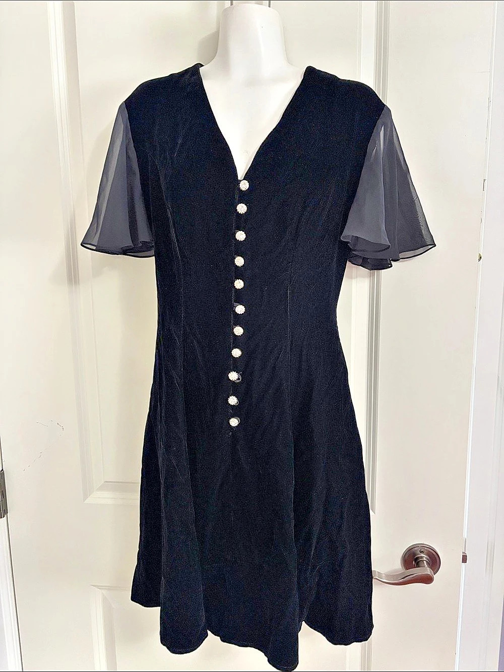 Carla Jane Creations Style 7520 Velvet Dress Black Size 10